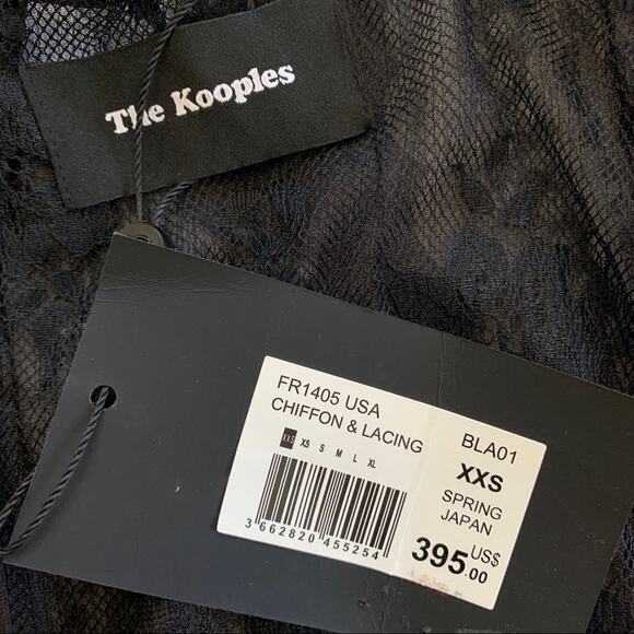 NEW The Kooples Chiffon Lace Up Mini Dress (Sz XXS) Fit-And-Flare Black - Picture 12 of 14